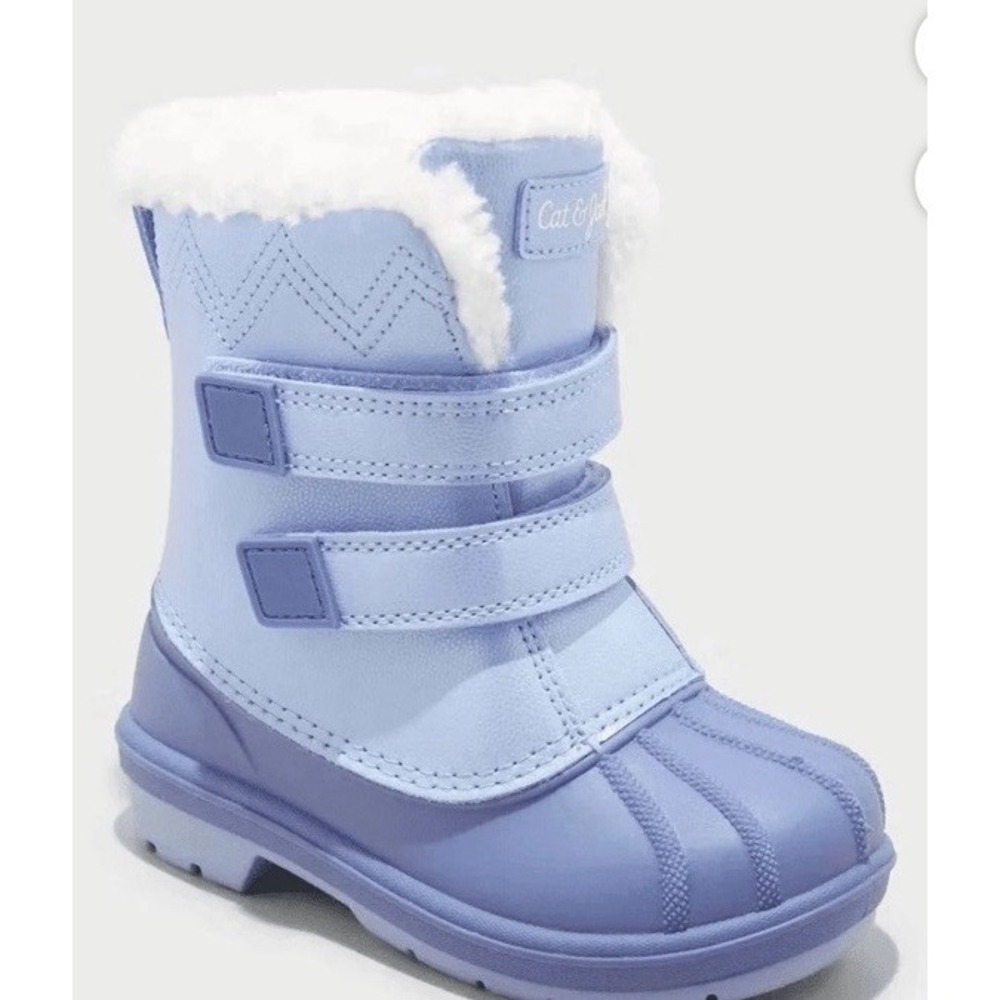 Cat & Jack Toddler Toddler Girl's Size 9 Blue Winter Boots Faux Shearling